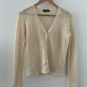 Loro Piana light cashmere cream cardigan